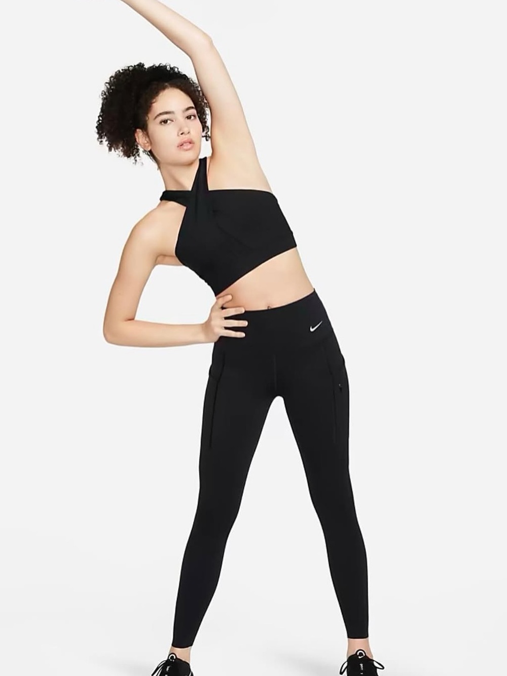 Nike Black Swoosh Wrap Sports Bra